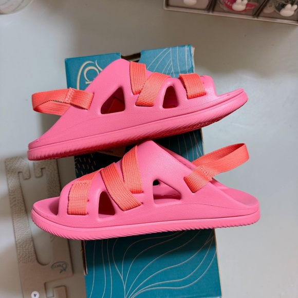 Chaco | Chillos Sport Sandal EVA Kids Girls Rose Pink Coal New 4 Spring Summer - Picture 6 of 15